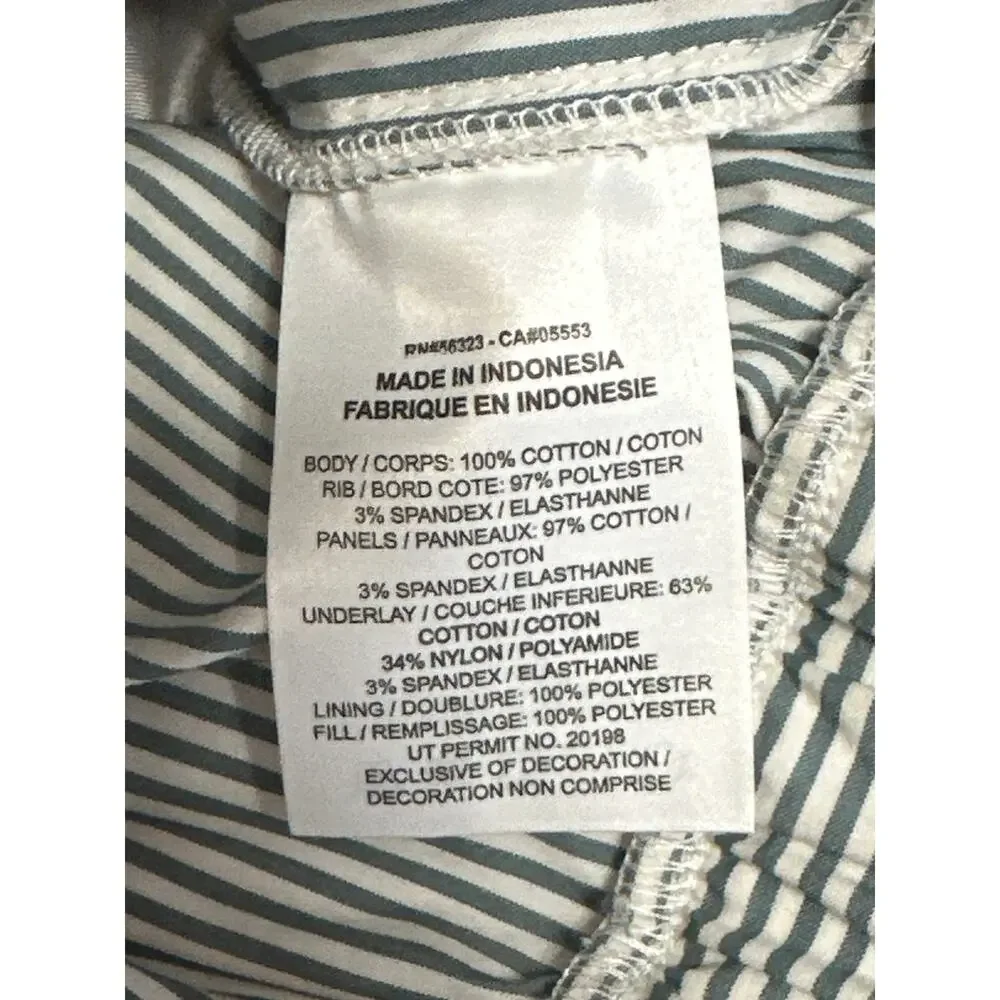 NEW Nike Destroyer White Gray Striped Oversized Canvas Cropped Jacket Size L